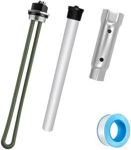 ATEEfaee Upgraded RV Water Heater Elements Kit for Suburban Electric Water Heater Tanks SW Series: 520900 Heating Element*1, Magnesium Anode Rod*1, 1-1/2" & 1-1/16" Wrench Sockets*1, PTFE Tape*1
