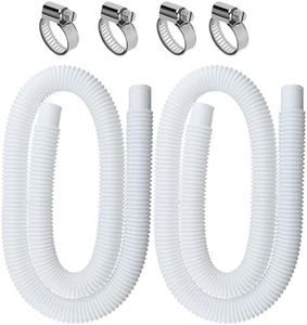 2 Pcs Tuyau Piscine 32mm,Tuyau Piscine 1,5m pour Piscine Hors sol Accessoires Tuyau de Rechange pour Pompe de Piscine,Tuyau de Rechange pour filtre Accessoires de Piscine Pièces détachées (Blanc)