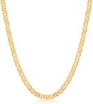 Barzel Mariner Chain Necklace for Women, 18K Gold Plated Mariner Chain Necklace (24 Inches, 5MM Gold)