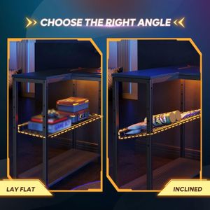 Bestier L-Shaped Gaming Desk with RGB Lighting – Corner Computer Table