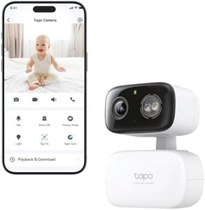 Tapo TP-Link Home Security Wi-Fi Camera, 2K 3MP, Pan and Tilt, Full-Colour Night Vision, 360°, Free AI Detection, Compact Design, Sound & Light Alarm, Weatherproof, Two-Way Audio (Tapo C216)