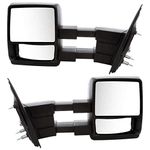 AutoShack Driver and Passenger Towing Mirrors Manual Black Textured Non-Heated Manual Folding Pair of 2 Replacement for 2004-2014 Ford F-150 3.5L 3.7L 4.2L 4.6L 5.0L 5.4L V8 4WD AWD RWD KAPFO1320368PR