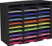 Storex Modular 30-Compartment Literature Organizer, Black