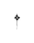 Abhooshan 92.5 Sterling Silver Light Weighted Clip On Nose Pin with Black Cubic Zirconia (CZ) Stones. Non Piercing Nose Pin for Girls and Women Wife Sister Friend (Black Zirconia)