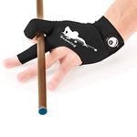 Quick-Dry Breathable Billiard Shooters Carom Pool Snooker Cue Sport Glove Fits on Left Hand (Black, S/M)