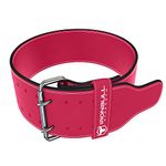 Powerlifting Belt/Weight Lifting Belt - 10mm Double Prong - 4-inch Wide Suede Leather - Power Back Support for Weightlifting, Strength Training, Strongman - Men & Women (Small, Pink)