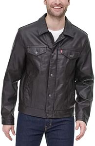 Levi's Men's Faux Leather Classic Trucker Jacket, New Dark Brown, Medium