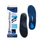 PowerStep ProTech Full Length High Orthotic Insoles - Medical Grade Pain Relief Orthotic Inserts with High Arch Support - Maximum Cushioning for Supination + Plantar Fasciitis, Black/White, Men's