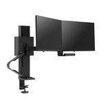 Ergotron – TRACE ™ Dual Monitor Arm, VESA Desk Mount – for 2 Monitors Up to 27 Inches, 1.8 to 4.9 kg Each – Matte Black