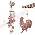 TIGGSY Chicken Wind Chimes Outdoor Chicken Gifts for Women/Men/Mom Rooster Birthday Gifts Memorial Gift Metal WindChimes for Outside/Indoors, Home, Lawn, Porch, Patio, Garden Decor, Yard Decorations