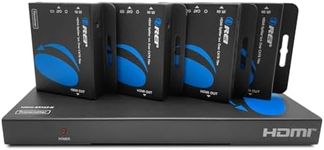 OREI 1x4 HDMI Extender Splitter Multiple Over Single Cable CAT6/7 1080P with IR Remote EDID Management - Up to 165 Ft - Loop Out - Low Latency - Full Support