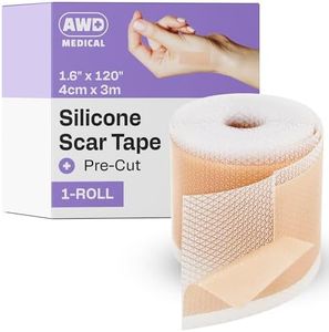 AWD Silicone Scar Sheets for Surgical Scars - Pre-Cut Medical Grade Silicone Scar Tape for C Section, Tummy Tuck Tape - Silicone Skin Patches After Surgery Must Haves (1.6" x 120" Pre-Cut Roll)