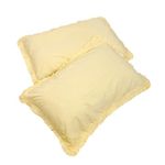 V VANTRA Pure Cotton Premium Pillow Cover | Super Soft and Breathable Pillowcases | American Pillow Cover | Soft Comfortable Protects Hair and Skin (20 X 30 inch) (Yellow)