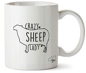 Hippowarehouse Crazy Sheep Lady Printed Mug Cup Ceramic 10oz