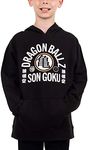 Bioworld Youth Boys Black Dragon Ball Z Anime Cartoon Hooded Graphic Sweatshirt