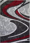 Ladole Rugs Red Grey Modern Contemporary Abstract Indoor Area Rug Carpet for Living Room Bedroom Home Office, 8 x 10 ft