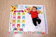 Keshav Creation Newborn Boy's and Girl's Balloon Printed Monthly Milestone Soft Blanket (46 x 36 Inches, Multicolor)