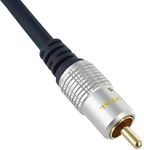 15m Single RCA Cable for Subwoofer or Digital Coaxial Audio or Composite Video