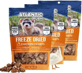 Atlantic Rush Freeze Dried Small Pet Treats - Resealable Bag of Treats for Ferrets - Ferret Snacks - Single Ingredient Ferret Food with No Preservatives Or Fillers- Small Animals Treats