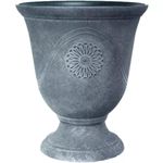 Muddy Hands 40cm Tall 15.6 Litre Aged Lead Urn Plant Pot Outdoor Garden Patio Vintage Plastic Flower Planter Stand