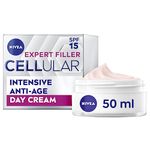 NIVEA Hyaluron Cellular Filler Anti-Age Day Cream SPF 15 (50ml), Anti Wrinkle Cream with Hyaluronic Acid, Anti Ageing Face Cream, Day Cream for Women