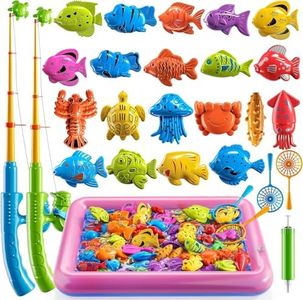 MSKOLER Fishing Toy for Kids 3-8 Years Old, Bath Toy for Child, Magnetic Fishing Pole for Toddlers, Summer Water Toys for Boys and Girls, Outdoor and Indoor Toys, Gifts for Birthday and Holidays