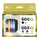 Tomokep 604XL Ink Cartridges Multipack High Yield Replacement for 604 XL Ink Compatible for XP-2200 XP-2205 XP-3200 XP-3205 XP-4200 XP-4205 WF-2910DWF WF-2930DWF WF-2935DWF WF-2950DWF(4-Pack)