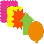 BAZIC Neon Pre-Cut Poster Board Shapes, Arts and Crafts Supplies, Fluorescent Colors (5/Pack)