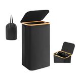 eessentia 100L Large Laundry Basket with Lid - Foldable Clothes Hamper with Bamboo Handles & Removable Laundry Bag, Heavy Duty Laundry Hamper for Bedroom, Bathroom, Dorm, Laundry Room - Black