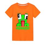 Thombase Youth YouTube Fire Nation Gamer Flame T-Shirts for Kids (Orange 1, 11-12 Years)