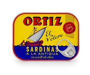 Ortiz Sardines A la Antiqua 'Old Style', Moist and Tender, Wild Caught in Spain and Hand-Packed in Premium Extra Virgin Olive Oil, Enjoy in Salads, Sandwiches and on Toast, 4.9oz Can (Pack of 4)