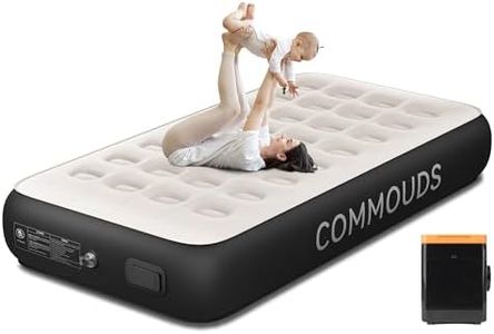 COMMOUDS Twin Air Mattress with Built-in Battery Powered Removable Pump, 13" High Inflatable Mattress, Portable Blow up Mattress, Air Bed for Camping, Home and Guest