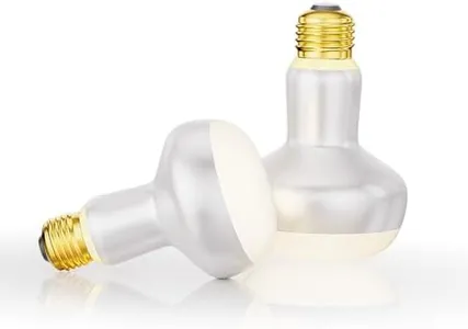 Reptile Heat Lamp,2 Pack 100W Basking Light Bulb with UVA Simulated Sunlight, 3000+ Hours Lifespan, Efficient Heating & Easy Installation for Bearded Dragon, Turtle, Lizard, Snake, Gecko & Chicken