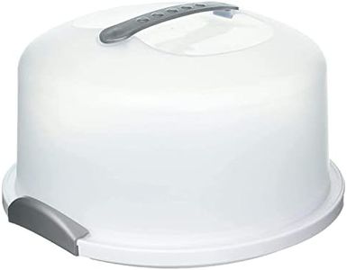 Unique Imports Cake Carrier Storage Container With Lid & Locking Handles for 12 inch Layer Cake White Dome for Transporting Cakes & Desserts