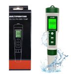 FIRE BULL 10 in 1 Digital Water Quality Tester TDS Meter PH EC Salinity Temp Nutrient Solution Fertility, Resistivity Meter, 0.01 Accuracy Pen Type Tester for Pool Aquarium Drinking Water Sea Water