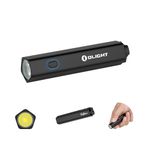 OLIGHT Diffuse Compact EDC Flashlight, 700 Lumens Mini LED Keyring Light with 6 Light Modes, Portable Bright AAA Flashlight with Lanyard for Outdoor, Emergency, Camping (Black)