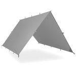 AQUAQUEST Safari Waterproof Camping Tarp - Lightweight Sun Shade or Rain Fly - Camping Essentials for Hiking, Backpacking & Hammock, 10 x 10 ft, Stealth Gray