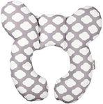 vocheer Baby Travel Pillow(Upgraded), Head and Neck Support Pillow for Pushchair, Car Seat,Stroller, Bouncer, Cotton（White Cloud）