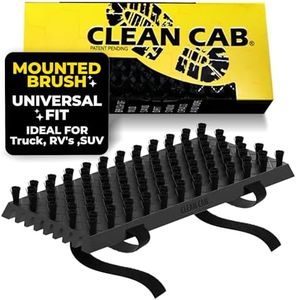 Clean Cab Universal Fit Truck Step Mounted Brush - Heavy Duty Boot Brush for Trucks, RVs, SUVs, and Semis - Easy Velcro Mounting - Perfect for Camping, Jobsite, and Home - Durable and Reliable