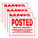 No Hunting Signs No Trespassing Signs Posted Private Property Sign Mate 10x14 Inch Rust Free Aluminum,UV Ink Printing,Indoor or Outdoor Use