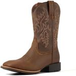 SUREWAY Cowboy Boots For Men - Mens Square Toe Western Boot,Oil/Slip Resistant,Durable Fashionable Classic Pull on 10 Inch Boots Mid Calf Wellington Boots