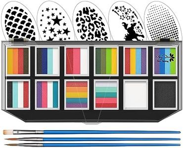 Maydear Face Painting Kit for Kids Adults, Professional Face Paint Set with Stencil, Non Toxic Body Paint Makeup for Halloween Christmas
