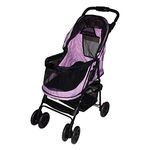 Pet Gear Happy Trails No-Zip Stroller, Pink Diamond