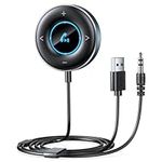 WOCBUY Bluetooth Car Adapter, [Plug and Play] Bluetooth Receiver with 3.5mm AUX Jack, Supports Hands-Free Calls, Dual Connection Hi-Fi Music, Fit for Home Stereo/Speakers/Wired Headphones