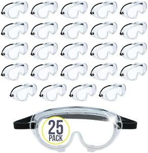Aqulius Bulk 25 Pack of Safety Goggles - ANSI Z87+ Certified - Perfect Eye Protection for Nurses, Construction, Fabrication, Lab Work, Chemistry Science, Onion Cutting & More!