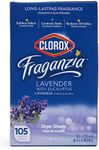 Clorox - BB0191 Fraganzia Fabric Softener Dryer Sheets | Scented Laundry Dryer Sheets for Great Smelling Clothes |Beautiful Lavender Scent Laundry Sheets, 105 Count