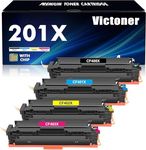 201X Toner Cartridges 4 Pack: Compatible Replacement for HP 201X 201A CF400X CF401X CF402X CF403X Color Pro MFP M277dw M252dw M277c6 M277 M252 Series Laser Printer Ink Black Cyan Magenta Yellow