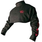 BSX Flame-Resistant Welding Cape Sleeve - Black with Red Flames, Size X-Large