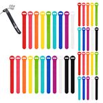 Wrap-It Storage Self-Gripping Cable Ties - Multi-Color, Assorted 40 Pack (5" and 8") - Reusable Hook and Loop Cord Ties for Wire and Cable Management - Cord Organization and Wraps