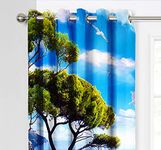 Ultimate Trends Premium Polyester 3D Digital Nature Landscape Printed 90% Blackout Curtains for Window, 5 feet, Pack of 2 Piece, Multi Color, (UTCR-1320_BC_F)